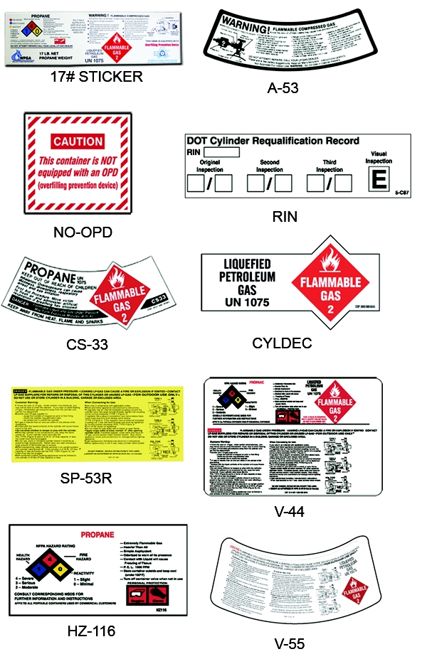 4" x 9" NFPA 58 Cyl. Label/Warnings (100 Per Pk.)