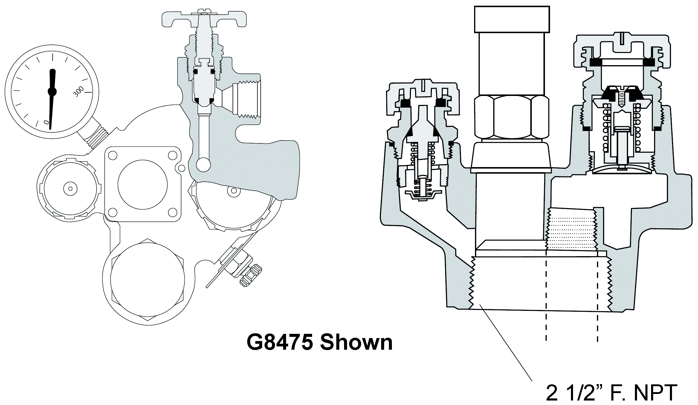 Filler Kit- Gasket, seat disc & stem assembly, spring