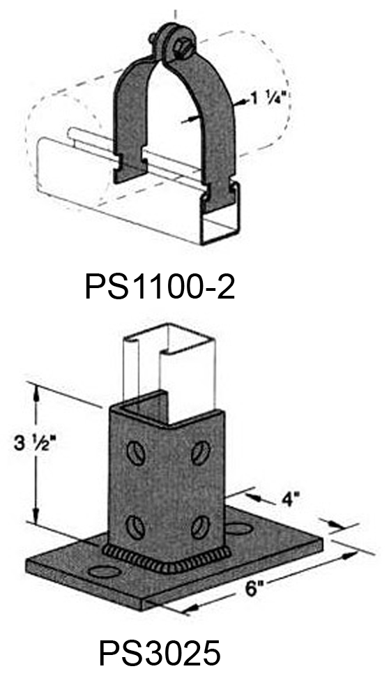 1-1/4" IPS Galvanized Power Strut Clamp